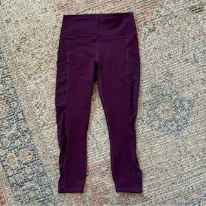 Fabletics leggings powerhold size small burgundy color mesh sides and pockets!
